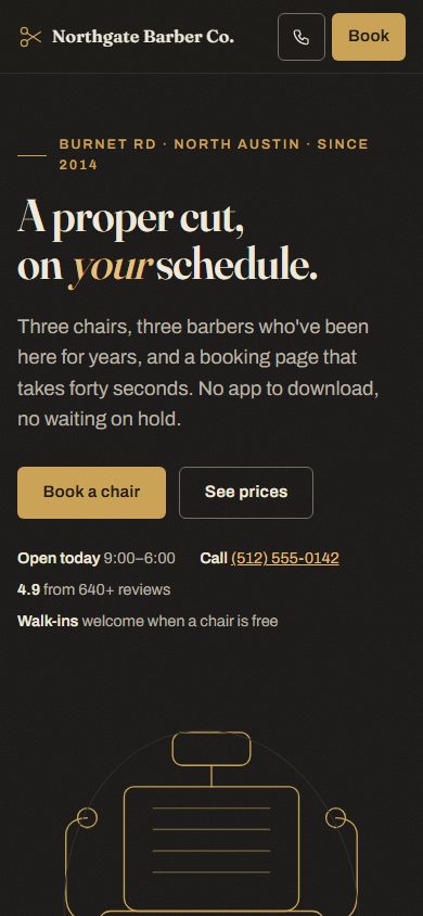 The same site on a phone
